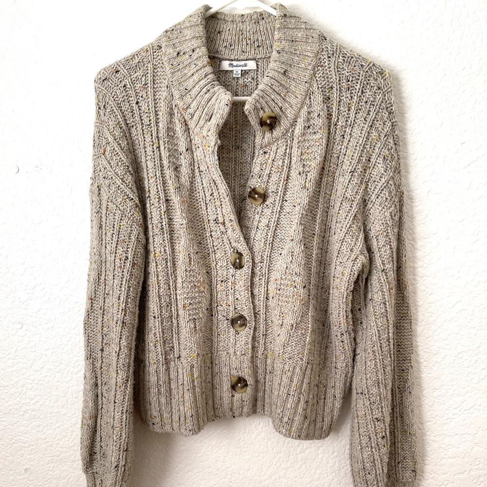 Madewell Grey Speckled Cardigan